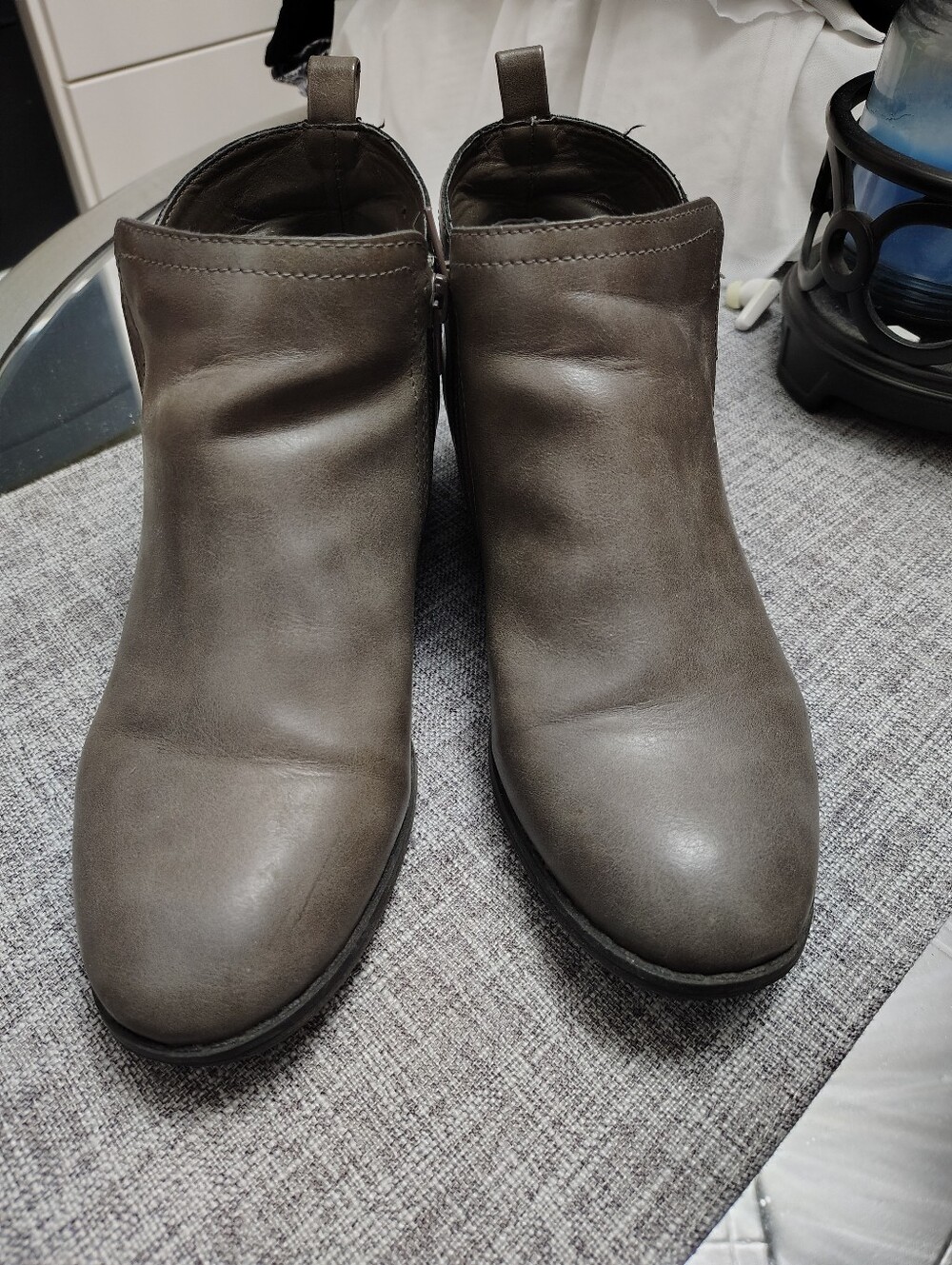 American Rag Gray Ankle Booties with Side Zip
